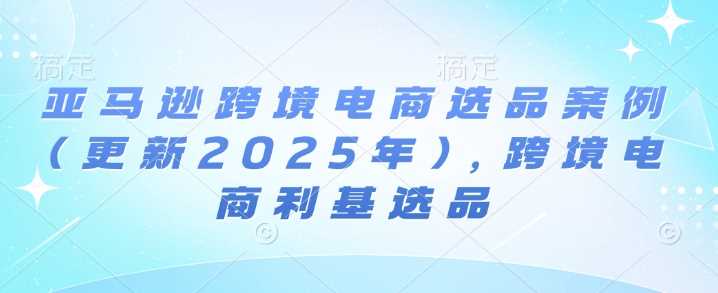 亚马逊跨境电商选品案例(更新2025年)，跨境电商利基选品-优优云网创